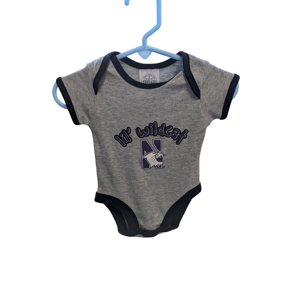 Rivalry Threads Northwestern Wildcats Lil Wildcat Baby Bodysuit Gray 0-3M